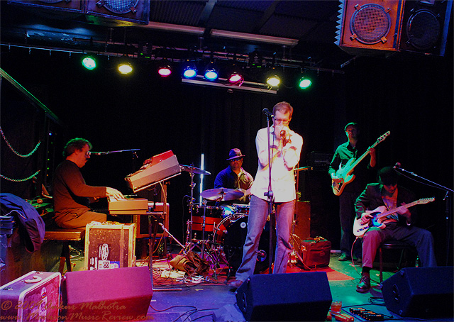 Barrelhouse Chuck, Joe NOsek, AJ Love at the Frequency - photo by Ankur Malhotra