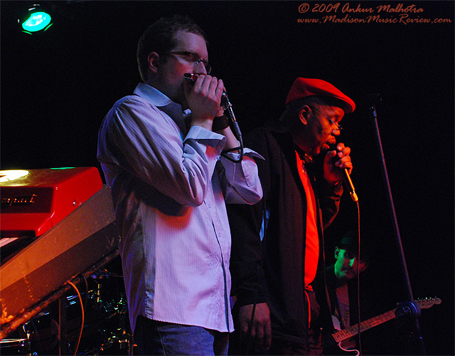 Barrelhouse Chuck, Joe NOsek, AJ Love at the Frequency - photo by Ankur Malhotra