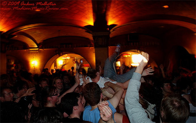 bodysurfer at Diplo show - UW Rathskeller, April 2009 - photo by Ankur Malhotra